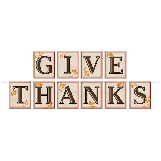 Beistle 5" x 12ft. Give Thanks Streamers, 2ct.
